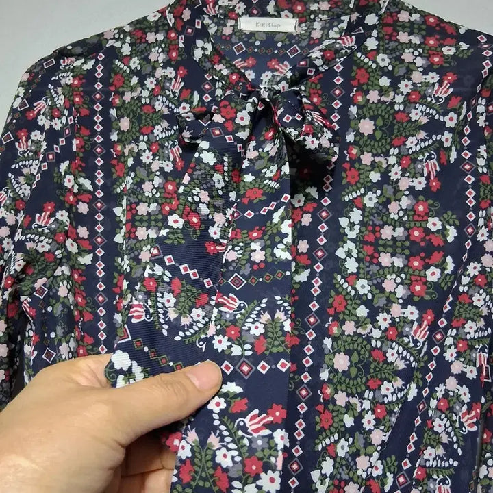 [BUNJANG] Floral Pattern Long Dress (Free Size) / 플라워 패턴 롱 원피스(프리)