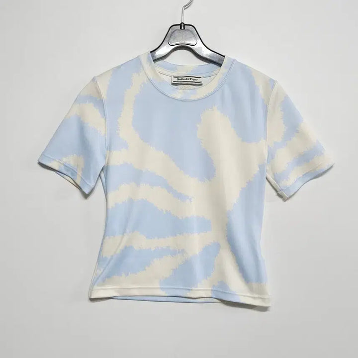 [BUNJANG] Onitsuka Tiger Pattern Short Sleeve T-Shirt Sky Blue / 오니츠카타이거 패턴 반팔 티셔츠 스카이블루