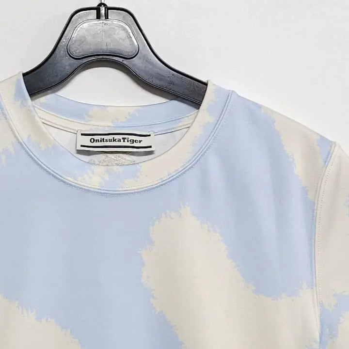 [BUNJANG] Onitsuka Tiger Pattern Short Sleeve T-Shirt Sky Blue / 오니츠카타이거 패턴 반팔 티셔츠 스카이블루