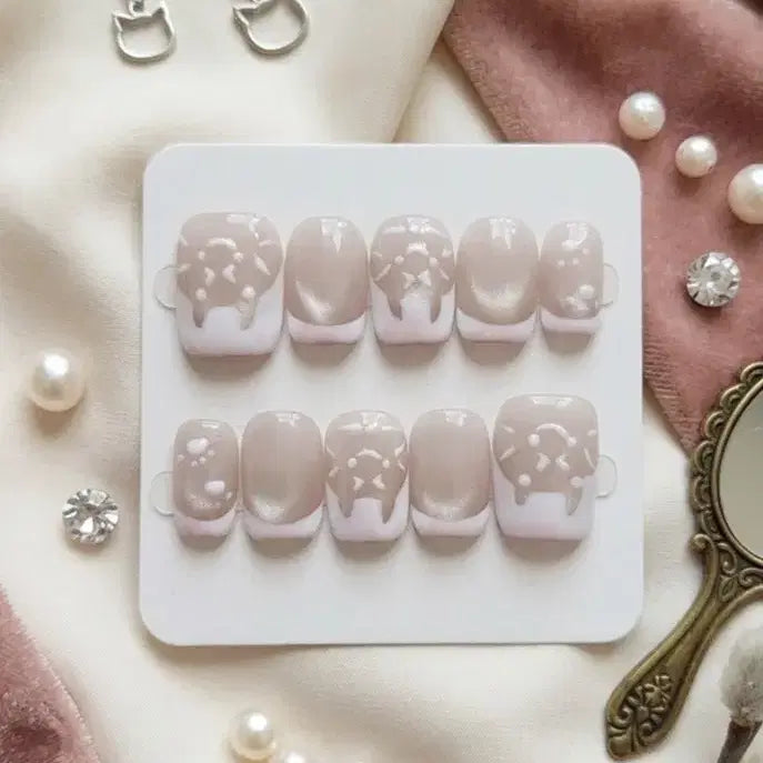 [BUNJANG] 101 Cat French Nail Tips / 101번 고양이 프렌치 네일팁
