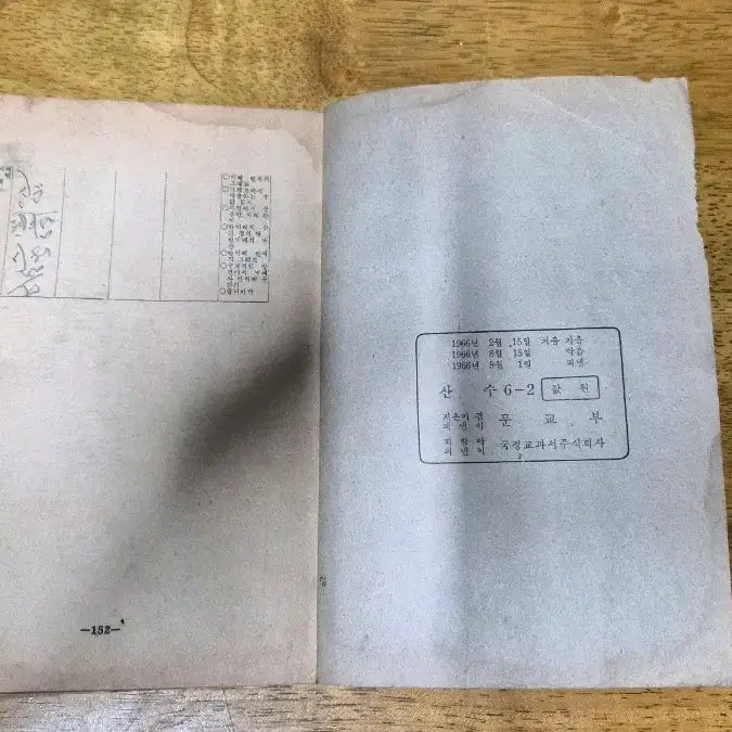 [BUNJANG] 1966 Arithmetic Textbook Vol. 6-2 / 1966년 산수 교과서