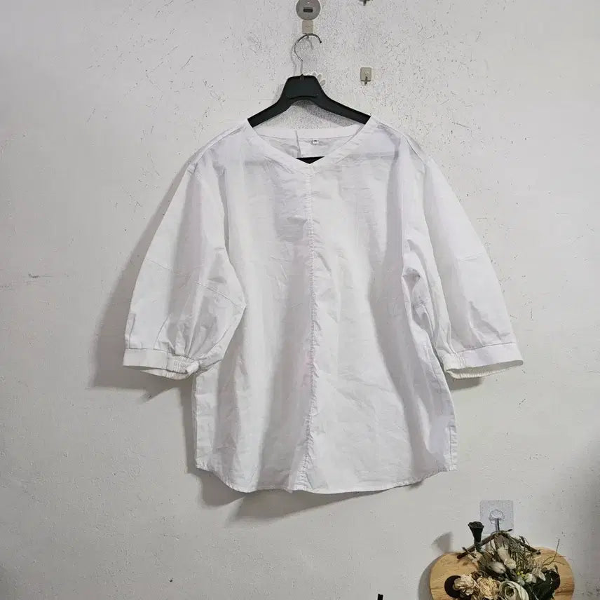 [BUNJANG] White Short Sleeve Blouse / 반팔 블라우스 화이트