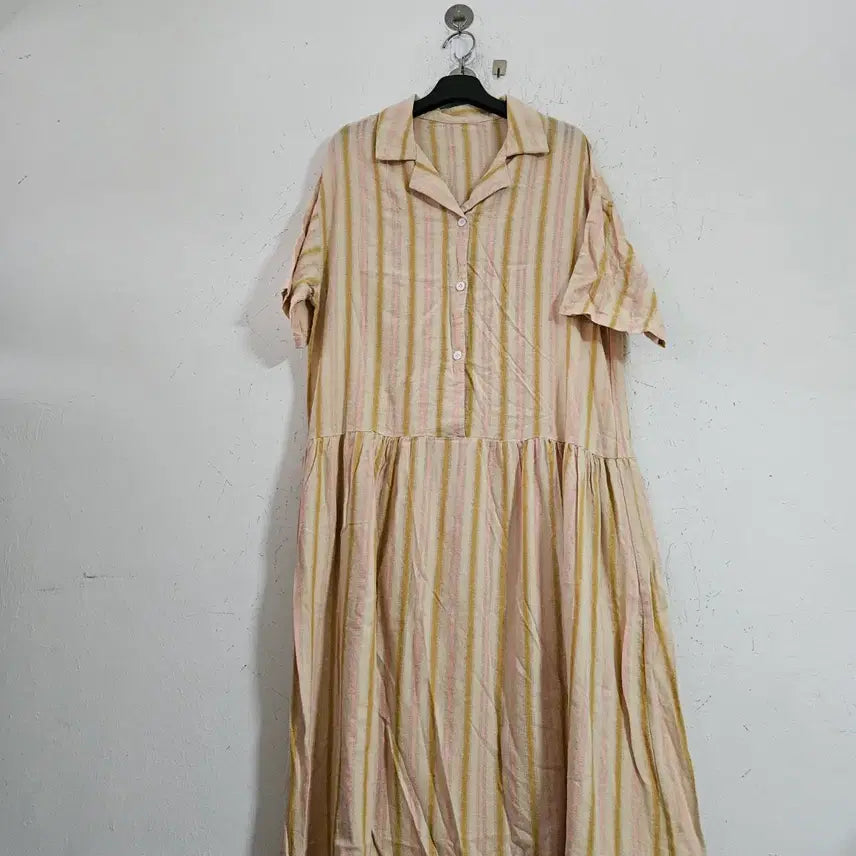 [BUNJANG] Stripe Shirt Dress / 스트라이프 셔츠 원피스