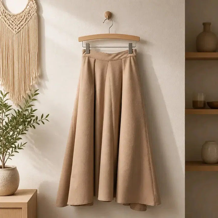[BUNJANG] System Time 2022 Back-Banding Flare Long Skirt (Sizes 61-90) / 한섬 타임 2022 백밴딩 플레어 롱스커트 61-90사이즈