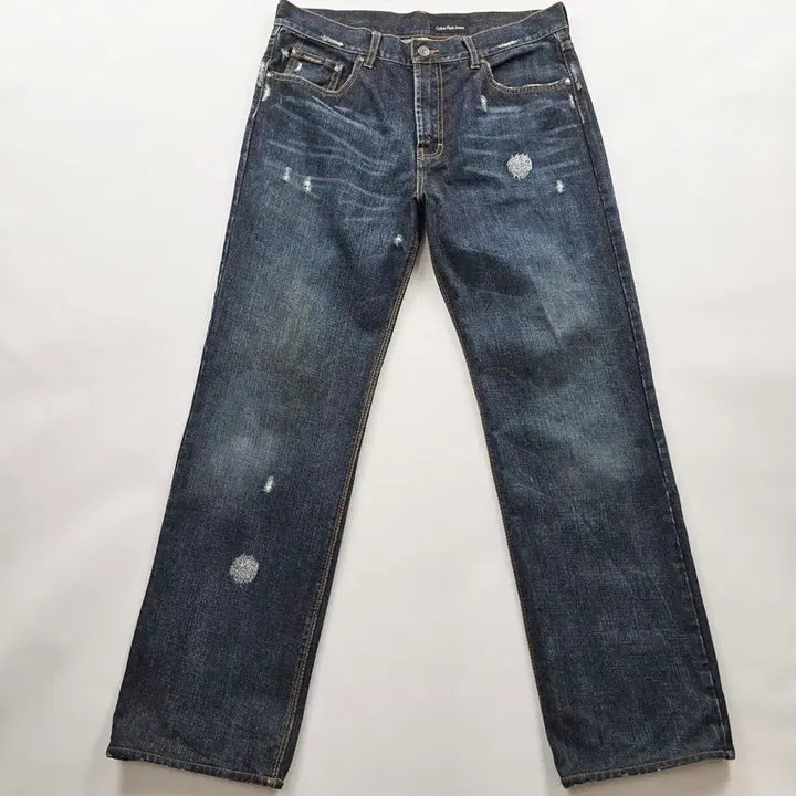 [BUNJANG] Calvin Klein Straight Fit Washed Denim Pants Size 34 / 캘빈클라인 청바지 일자 워싱 데님팬츠 사이즈34 R6193