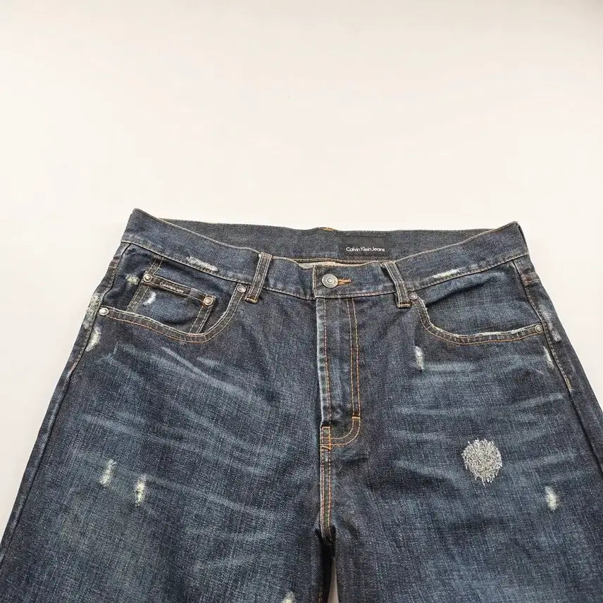 [BUNJANG] Calvin Klein Straight Fit Washed Denim Pants Size 34 / 캘빈클라인 청바지 일자 워싱 데님팬츠 사이즈34 R6193