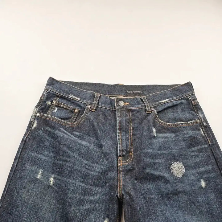 [BUNJANG] Calvin Klein Straight Fit Washed Denim Pants Size 34 / 캘빈클라인 청바지 일자 워싱 데님팬츠 사이즈34 R6193