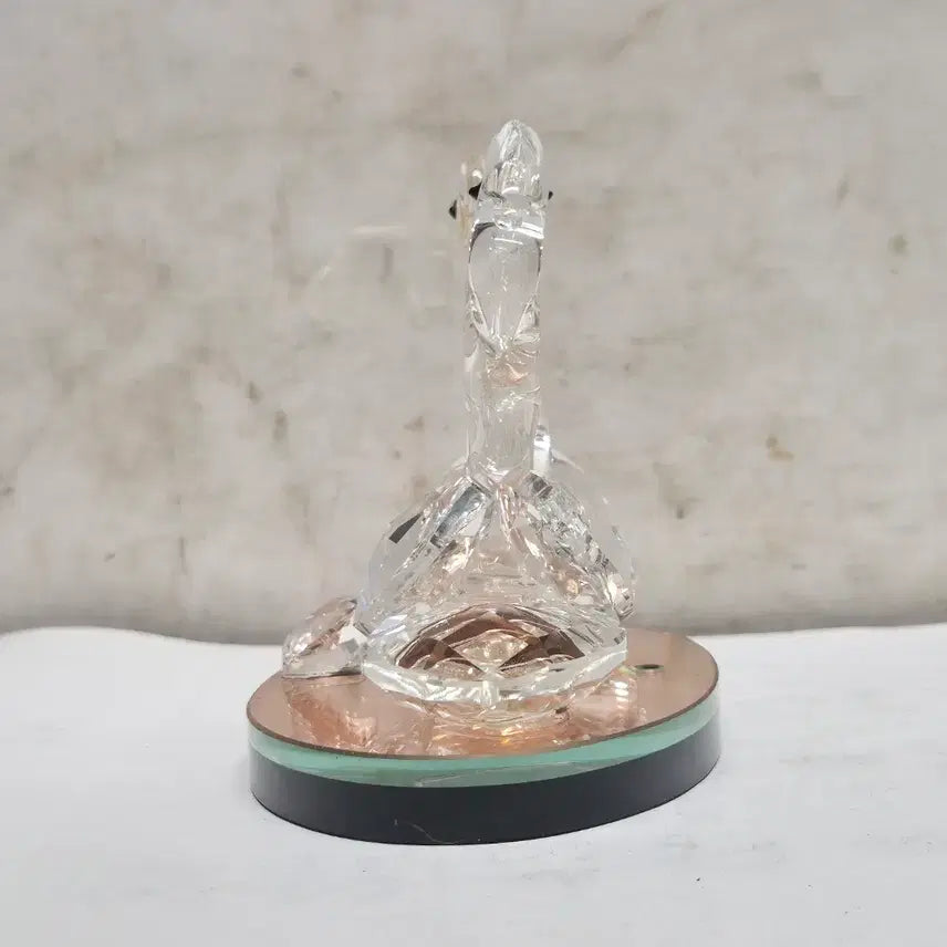 [BUNJANG] Crystal Swan Pair (Heart) Figurine / 크리스탈 백조 한 쌍 (하트) (636) (택배비 따로)