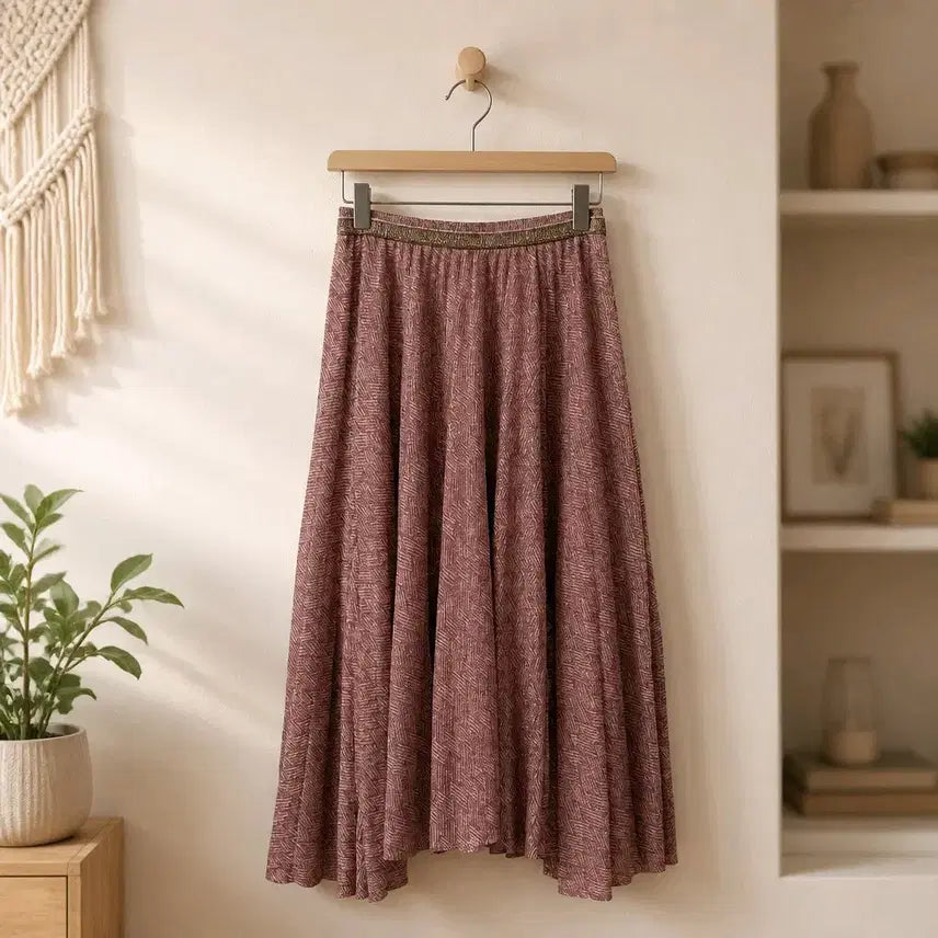 [BUNJANG] Time 2021 Flare Pleats Long Skirt (Size 64-94) / 한섬 타임 2021 플레어 플리츠 롱 스커트 64-94사이즈