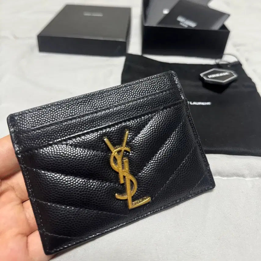 [BUNJANG] Saint Laurent Gold-Plated Card Holder / [정품] 금장 생로랑 카드지갑