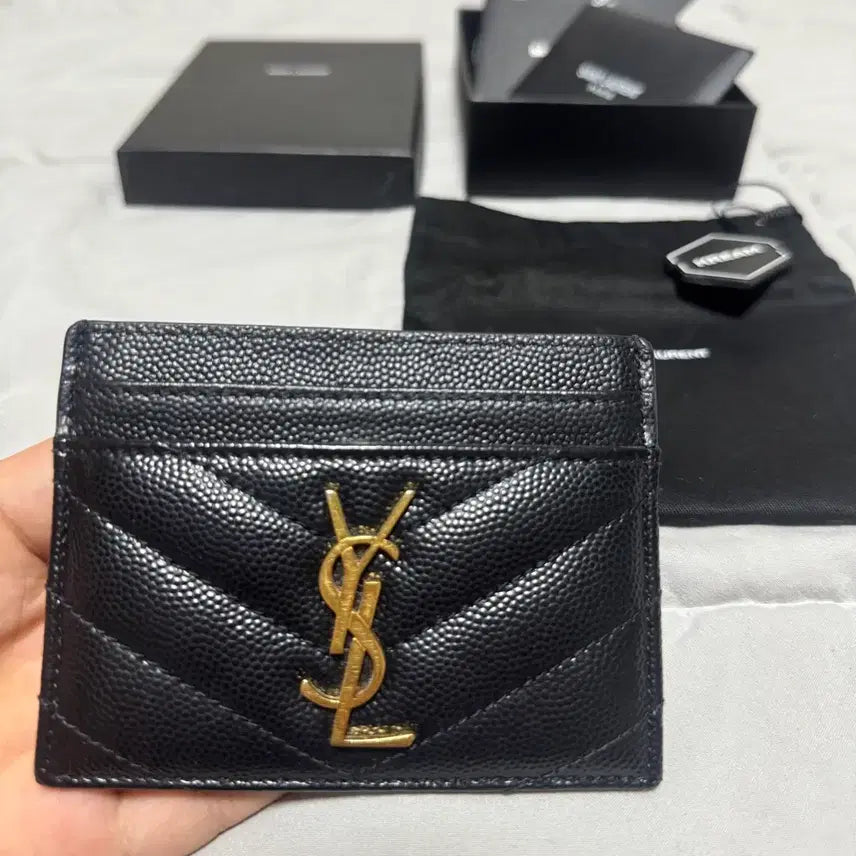 [BUNJANG] Saint Laurent Gold-Plated Card Holder / [정품] 금장 생로랑 카드지갑