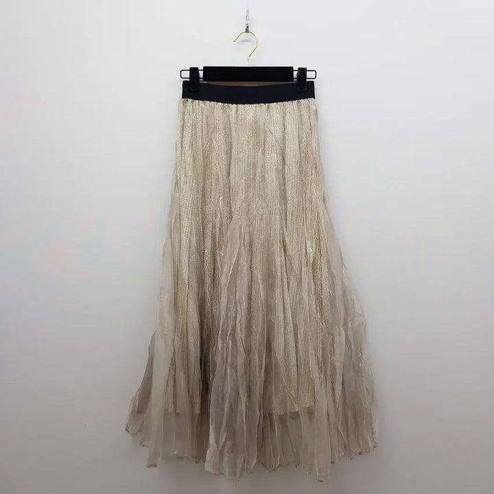 [BUNJANG] Hansem Langvance 2022 Shiny Pleated Long Skirt (Size 64-94) / 한섬 랑방 2022 샤이니 플리츠 롱 스커트 64-94사이즈