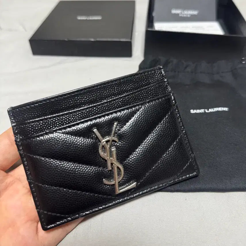 [BUNJANG] Saint Laurent Silver-tone Card Holder / [정품] 은장 생로랑 카드지갑