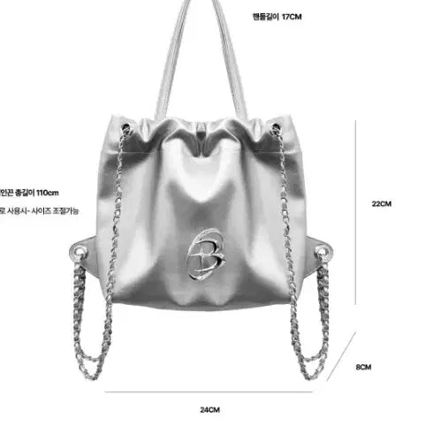 [BUNJANG] Blackpurple Muffin Multi Bag Silver / 블랙퍼플 머핀 멀티백 실버