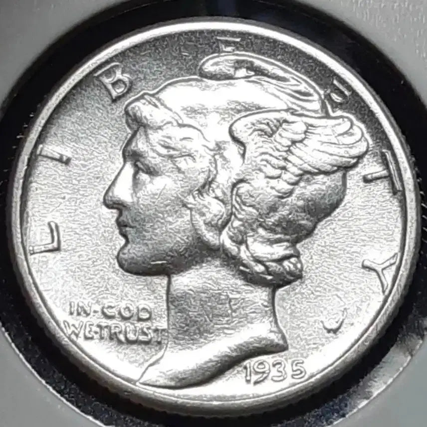 [BUNJANG] 1935 Mercury Dime Silver Coin - Uncirculated / [은화] 미국 미사용- 1935년 머큐리다임 은화.외국주화 주화 화폐