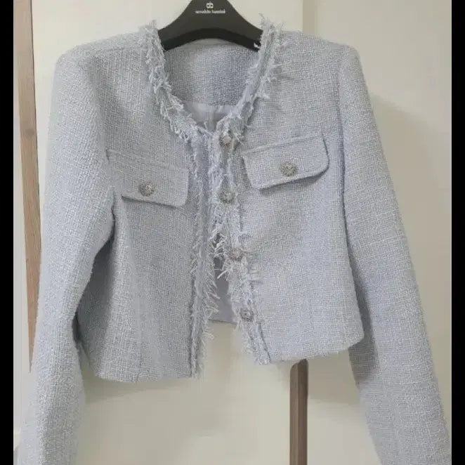 [BUNJANG] Tweed Collarless Jacket / 트위드 자켓