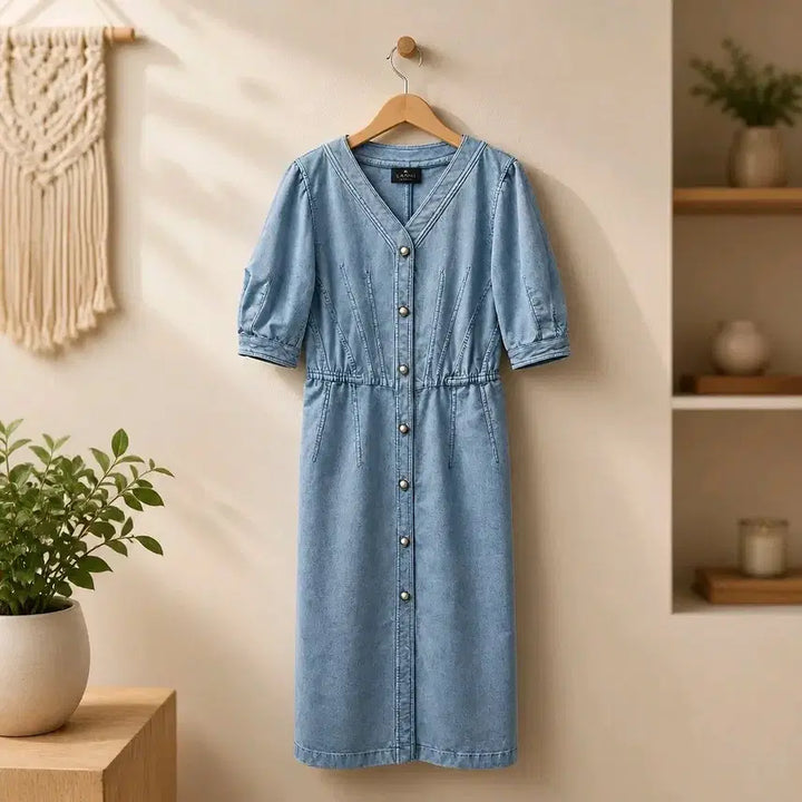 [BUNJANG] Lanvin Collection 2022 Washed Denim Long Dress / 한섬 랑방 2022 데님 롱 원피스 82-94-160사이즈