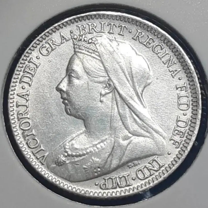 [BUNJANG] 1900 Queen Victoria 6 Pence Silver Coin - Uncirculated British Coin / [은화] 영국 미사용 1900년 빅토리아여왕 6펜스.외국주화 주화 화폐