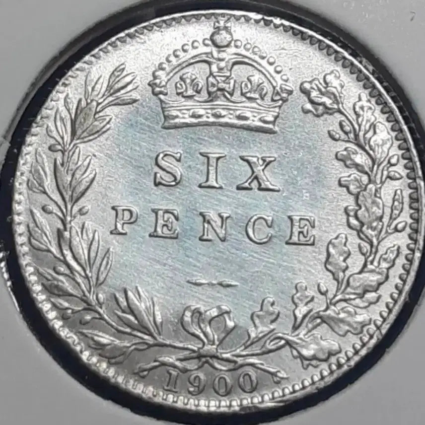 [BUNJANG] 1900 Queen Victoria 6 Pence Silver Coin - Uncirculated British Coin / [은화] 영국 미사용 1900년 빅토리아여왕 6펜스.외국주화 주화 화폐