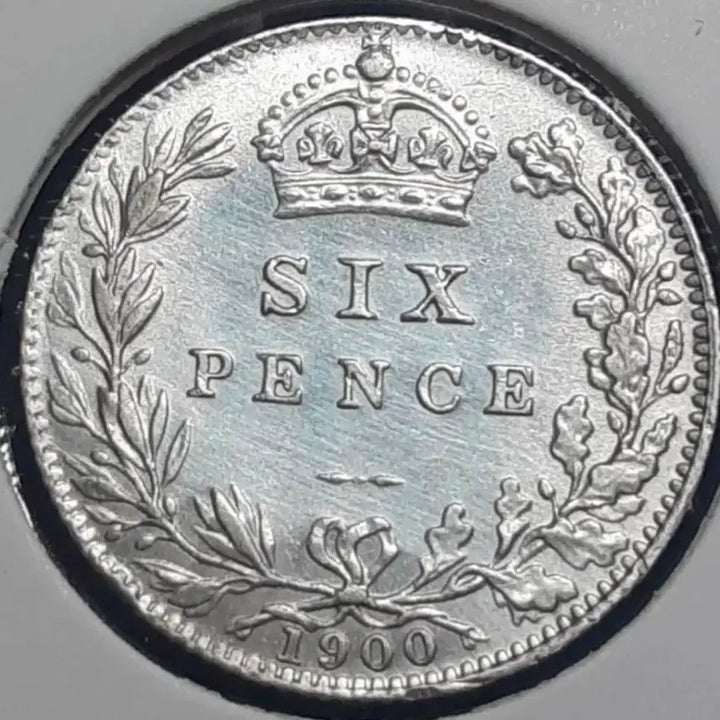 [BUNJANG] 1900 Queen Victoria 6 Pence Silver Coin - Uncirculated British Coin / [은화] 영국 미사용 1900년 빅토리아여왕 6펜스.외국주화 주화 화폐