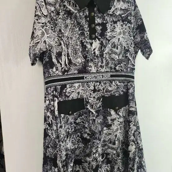 [BUNJANG] Christian Dior Pattern Midi Dress / 크리스찬 디올 패턴 원피스