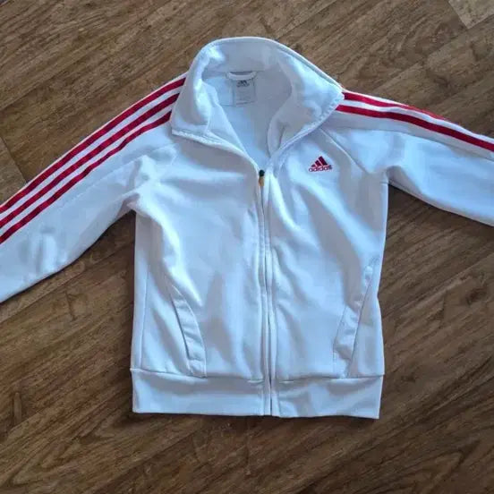 [BUNJANG] Adidas Track Top White Red / 아디다스 트랙탑 화이트 레드