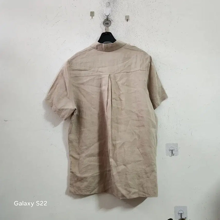 [BUNJANG] Linen Short-Sleeve Shirt / 베이지색 린넨 반팔 셔츠