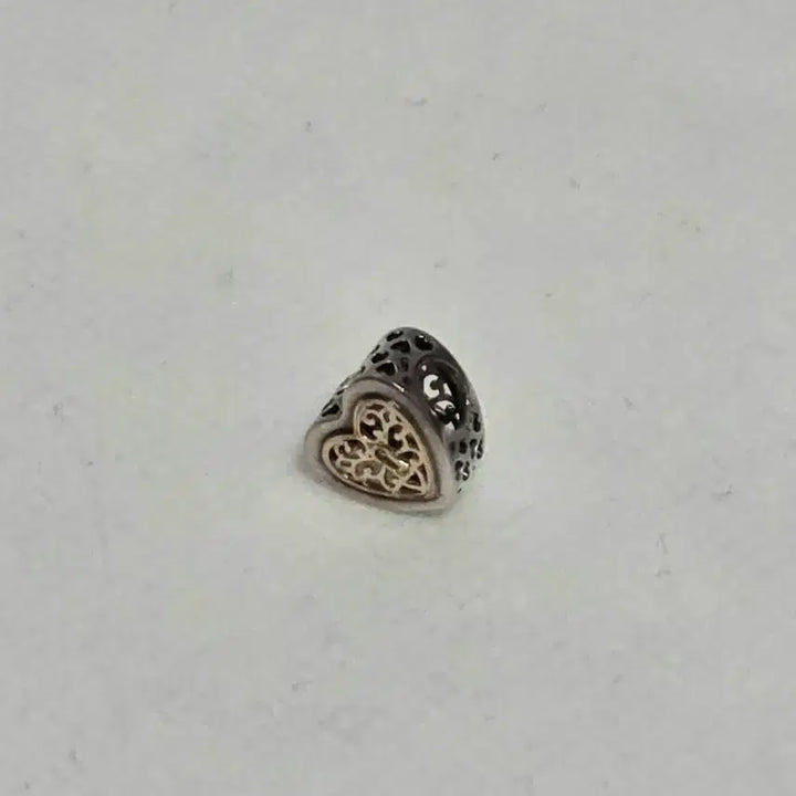 [BUNJANG] Pandora 14K Gold &amp; Sterling Silver 925 Heart Charm / 14k골드 &amp; 실버 925 ]  Pandora 판도라 gold heart