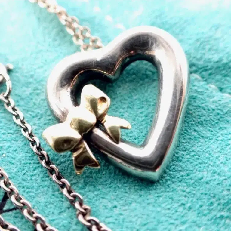 [BUNJANG] Tiffany &amp; Co. 18k Gold &amp; Silver Combination Heart Necklace / 정품 티파니 앤코 18k 실버 콤비 목걸이