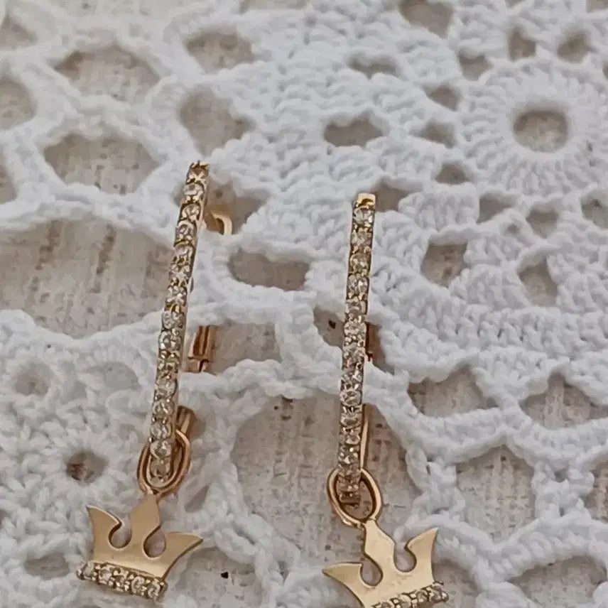 [BUNJANG] Tiara Cubic Drop Earrings 14K / 티아라 귀걸이