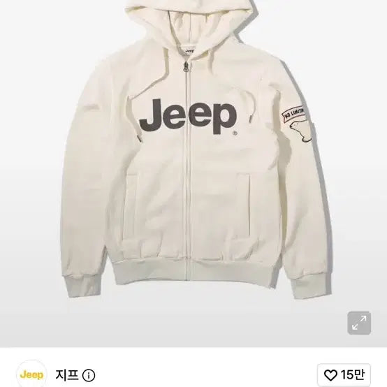 [SOLD OUT] 지프 폴라베어 와펜 후드집업 아이보리 M