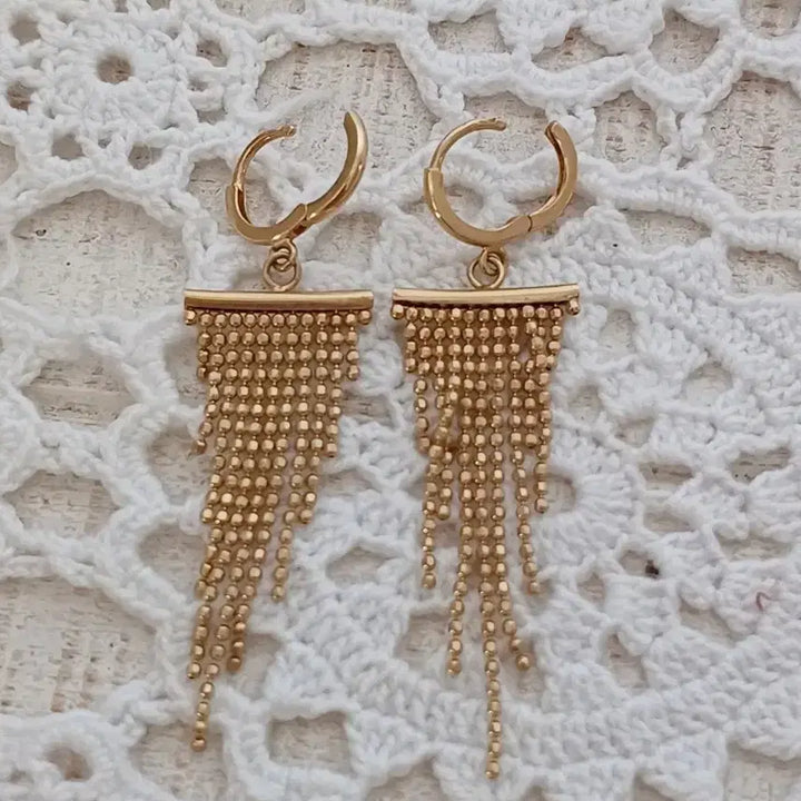 [BUNJANG] 14K Gold Chain Earrings / 14k귀걸이