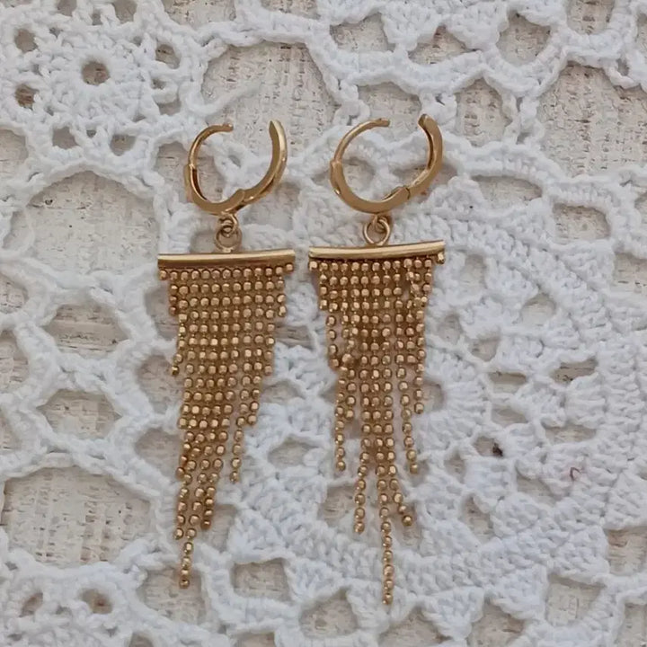 [BUNJANG] 14K Gold Chain Earrings / 14k귀걸이