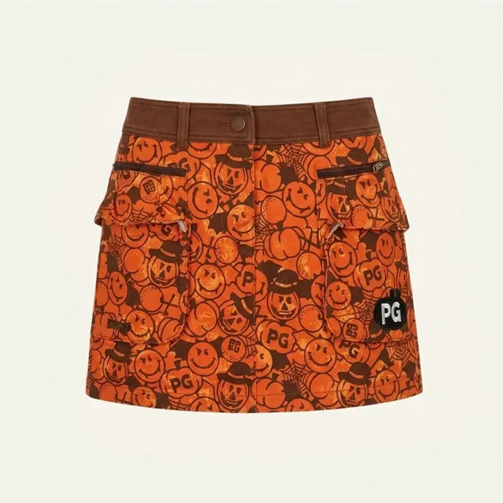 [BUNJANG] Pearly Gates Golf Wear Halloween Orange Skirt S / 파리게이츠 골프웨어 스커트 주황색 할로윈