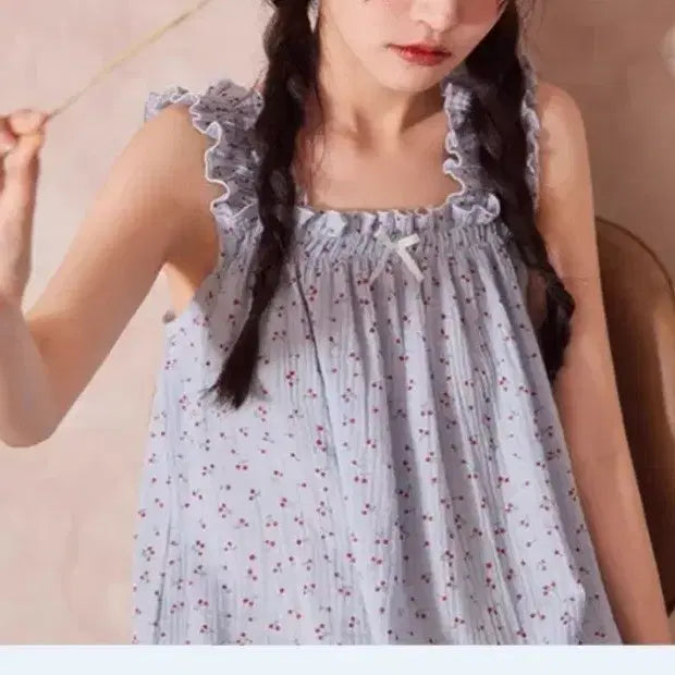 [BUNJANG] Cherry Pattern Cami Pajama Set / 체리 잠옷 파자마 홈웨어 슬립 언더웨어 속옷