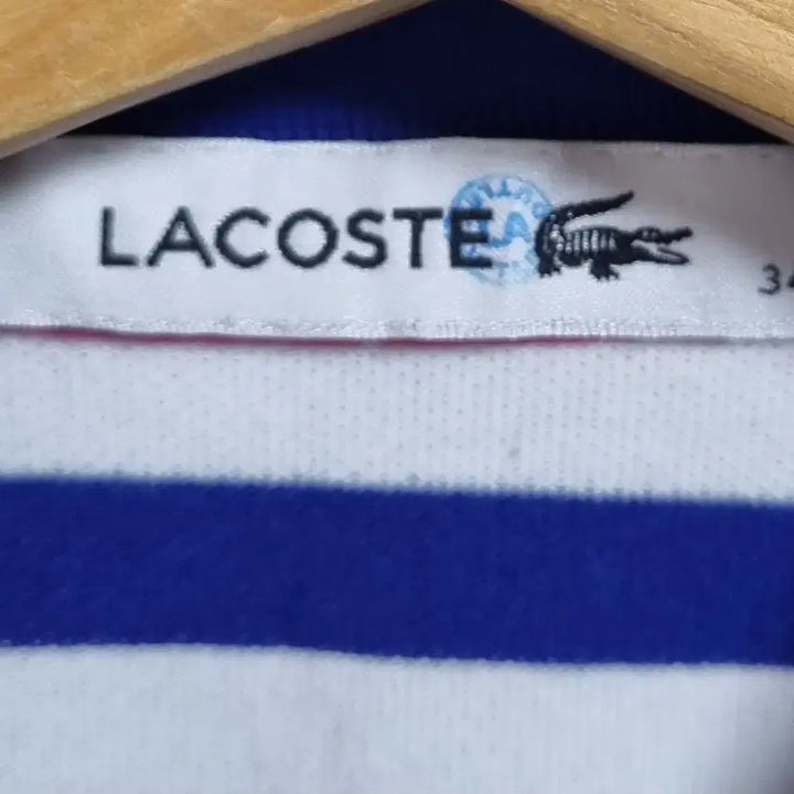 [BUNJANG] Lacoste Blue &amp; White Stripe Sleeveless Polo Shirt / 34) 라코스테 블루+화이트 스트라이프 PK 민소매