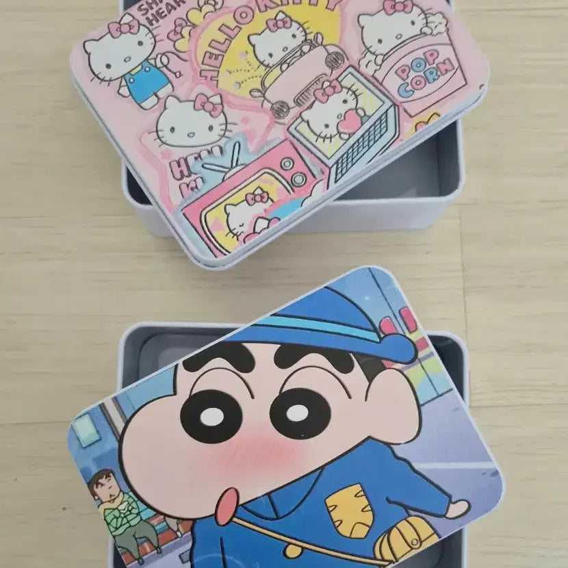 [BUNJANG] Hello Kitty &amp; Shin-chan Mini Tin Case / 헬로키티, 짱구 미니 틴케이스