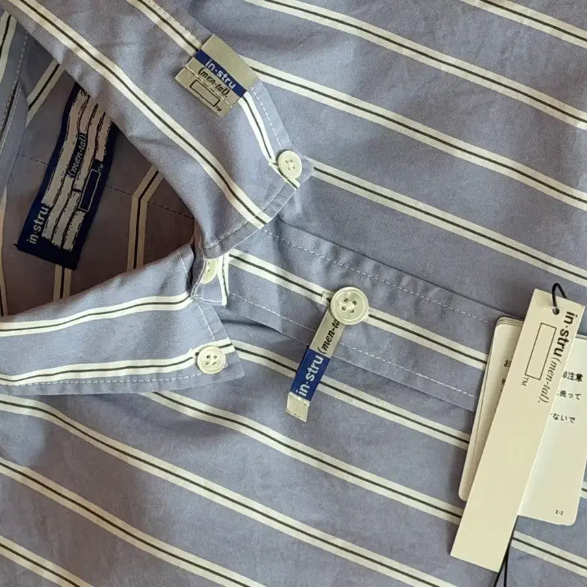 [BUNJANG] Mihara Yasuhiro Instru Stripe Short Sleeve Shirt / (새상품)미하라 야스히로 인스트루 스트라이프 반팔 셔츠