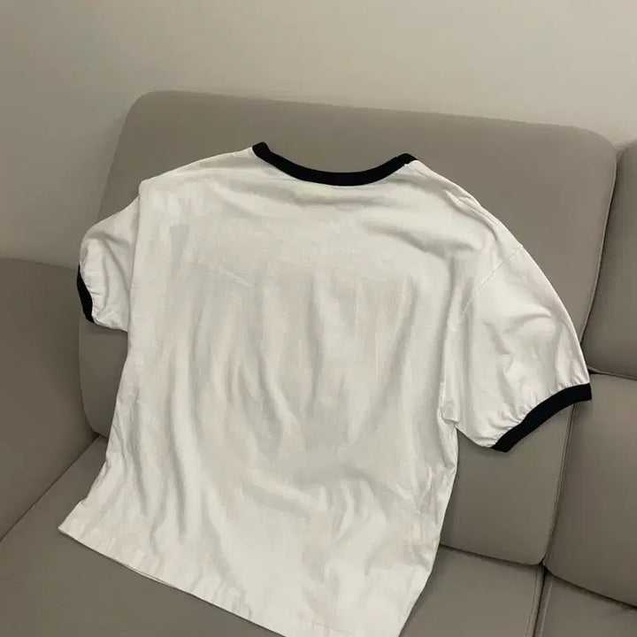 [BUNJANG] Konichiwa Bonjour Madame Ringer T-shirt (White/Red) M / 곤니치와봉쥬르 마담 링거 티(화이트/레드)