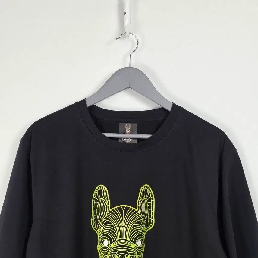 [BUNJANG] Lifework Black Fluorescent Graphic T-Shirt Men&