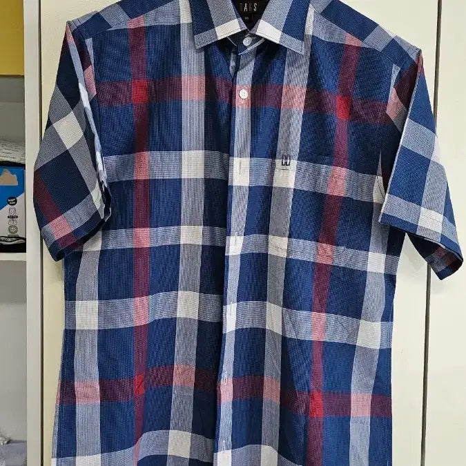 [BUNJANG] Daks Check Short-Sleeve Shirt 95 / 닥스 체크 반팔 남방 95