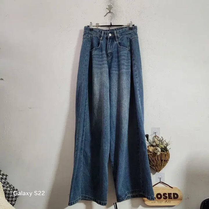 [BUNJANG] Wide Leg Denim Pants / 와이드 데님 팬츠 롱 청바지