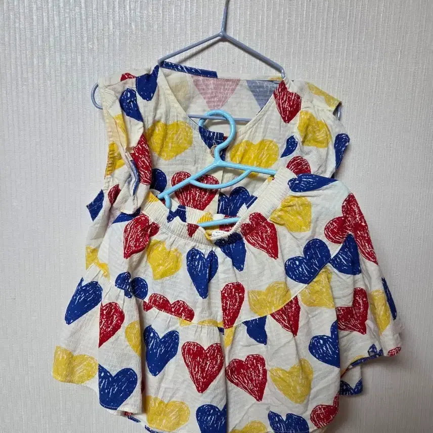 [BUNJANG] Limité Doudou Heart Pattern Top &amp; Bottom Set (M) / 리미떼두두 하트 패턴 상하세트 M
