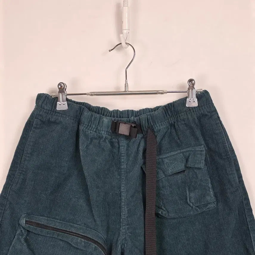 [BUNJANG] Critic Wear Corduroy Belted Banding Shorts Teal Men&