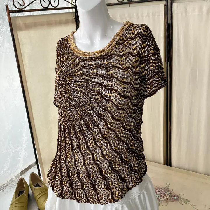 [BUNJANG] Oriental Net Detail Layered Blouse / 오리엔탈 그물 디테일 레이어드 블라우스 1309 모리걸 일본빈티지