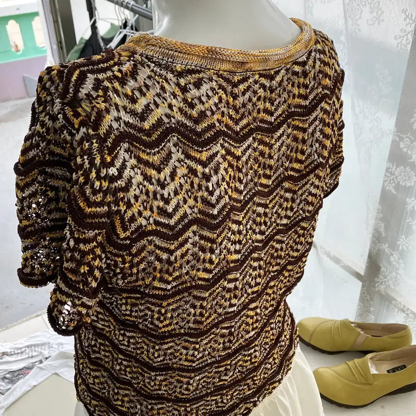 [BUNJANG] Oriental Net Detail Layered Blouse / 오리엔탈 그물 디테일 레이어드 블라우스 1309 모리걸 일본빈티지