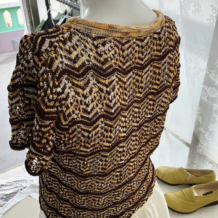 [BUNJANG] Oriental Net Detail Layered Blouse / 오리엔탈 그물 디테일 레이어드 블라우스 1309 모리걸 일본빈티지