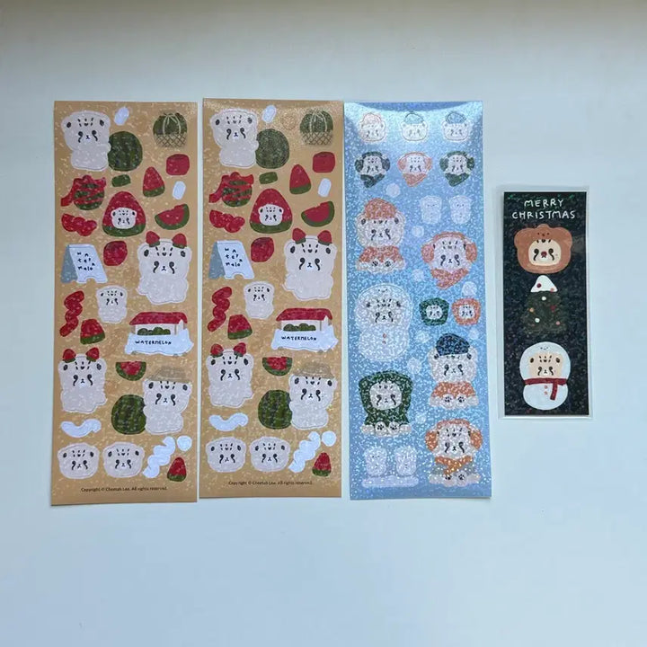 [BUNJANG] Mark (NCT) Cheetah/Wangta Plush Set / 마크인형 치타리 왕타리+스티커