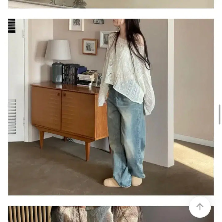 [BUNJANG] Mearni See-through Loose Fit Knit Top / 에이블리 보통의날 메르니 시스루 루즈핏 니트 살안타템