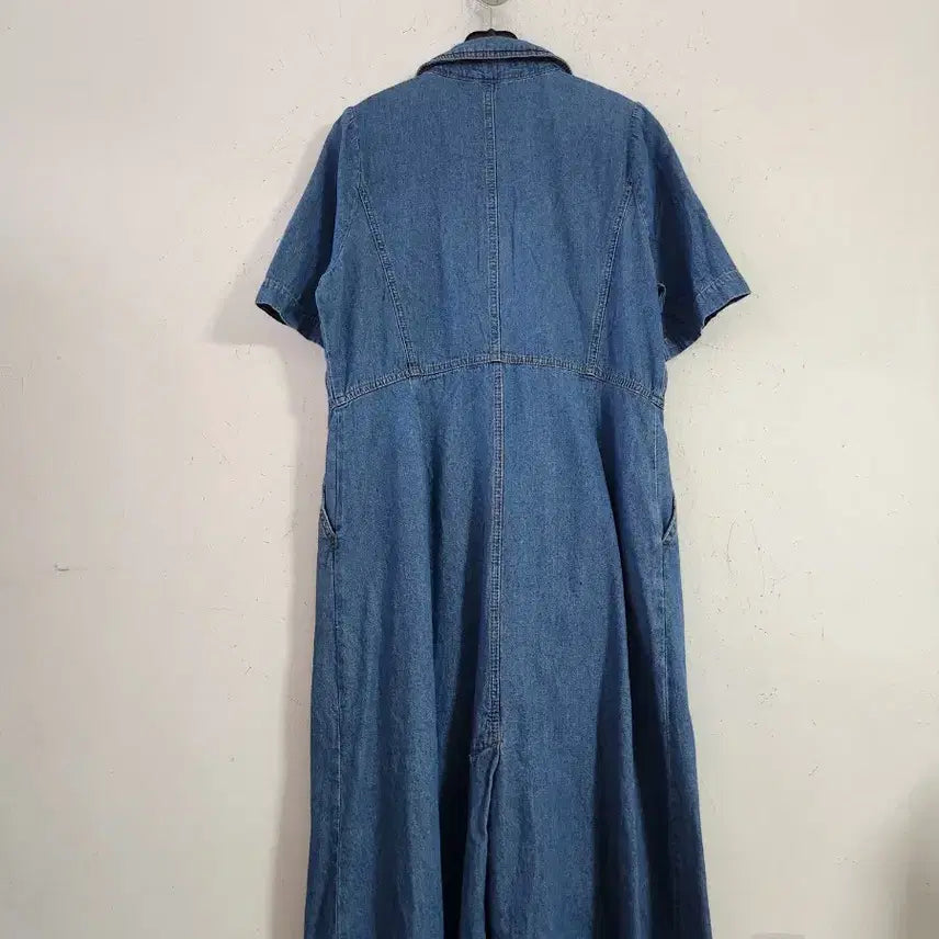 [BUNJANG] Crisp Blue Denim Shirt Dress / 바스락청색 데님 원피스 셔츠형